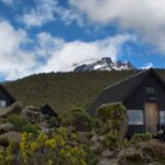 Horombo Huts and Mawenzi Peak from Marangu Route on Mount Kilimanjaro, Tanzania.